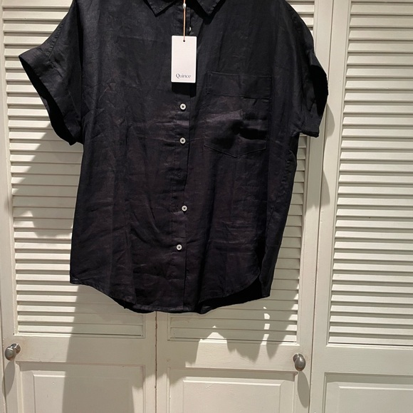Quince European linen camp shirt black in medium NYT - Picture 6 of 6